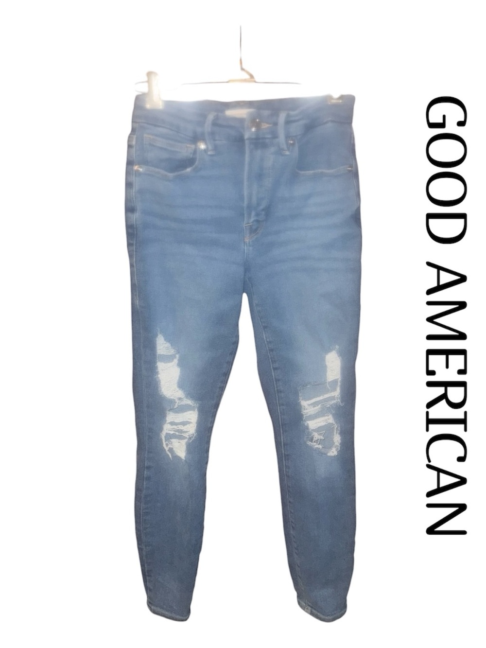 Good American Distressed High-Rise Skinny Jeans